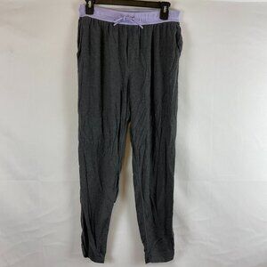 Jambys Long Jamby Pajama Pants S Dark Gray Light Lavender Trim